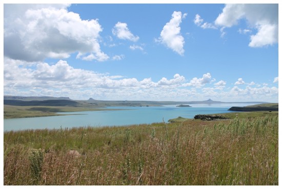 Stunning lakes reflected the clear blue skies as we left.